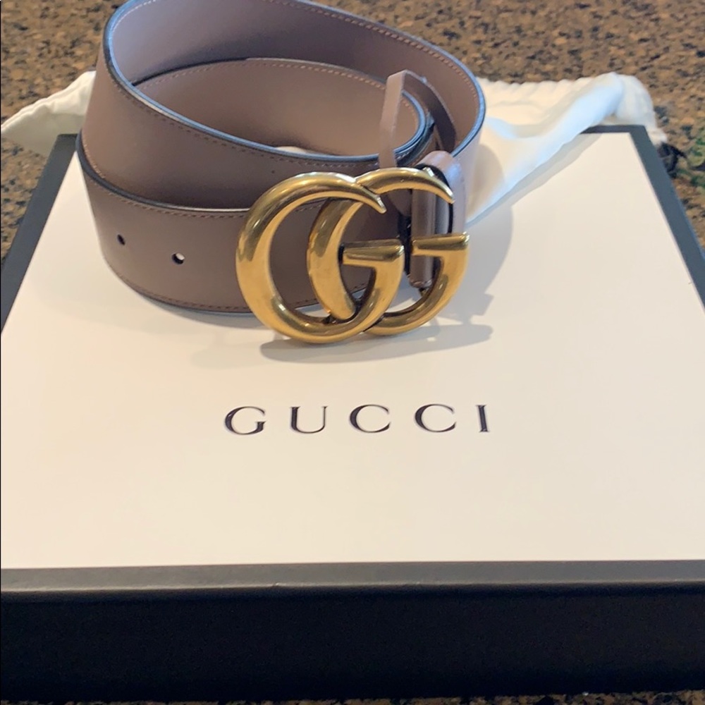 Gucci Dusty Pink Leather Double G